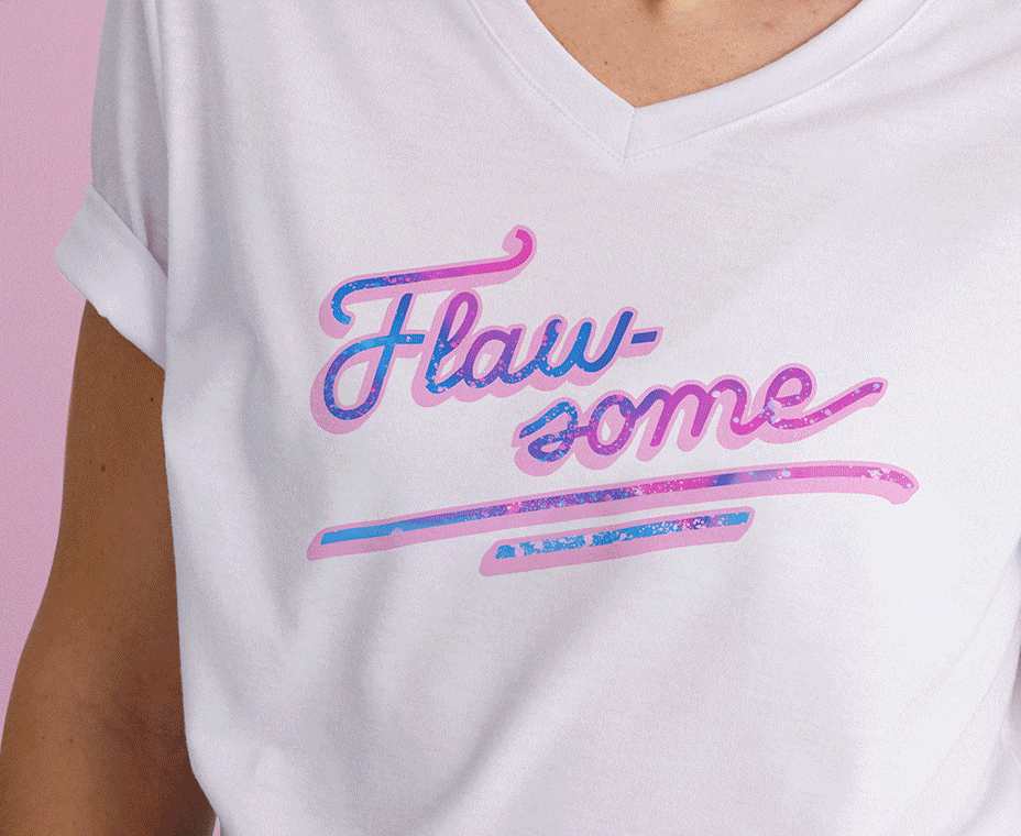 Primer plano de camiseta Flawsome