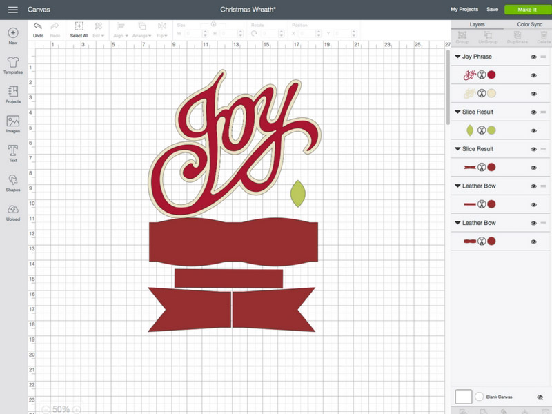 1: Open Cricut Design Space Design Space Cut File for Christmas Wreath