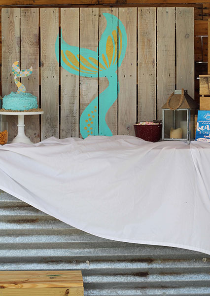 Working With Large Scale Projects An awesome mermaid tail pallet sign for a mermaid party
