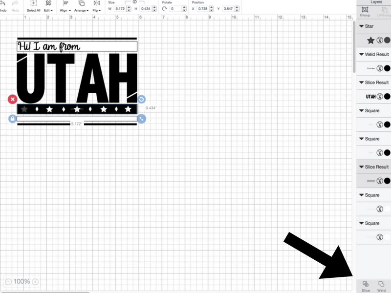 Customizing Baby Items with Cricut Iron-on Use the Slice tool