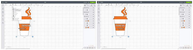 4: Align Text Align your text with your coffee cup image