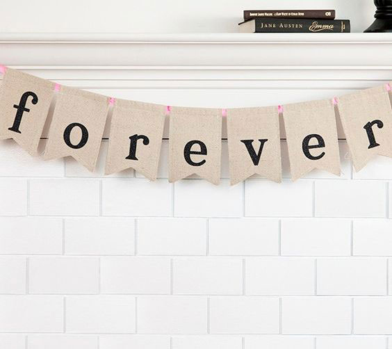 Forever Fabric Banner Wedding Banner