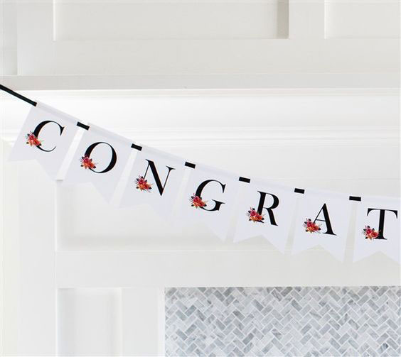 Classic Congrats Banner Wedding Banner