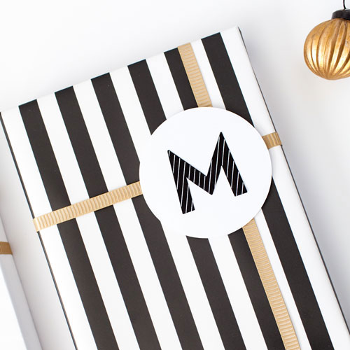 DIY: Personalized Twists on Winter Gifts Monogram Gift Wrap