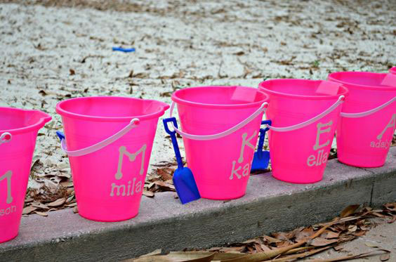 Sand Buckets Cute sand buckets can be customized using a Cricut
