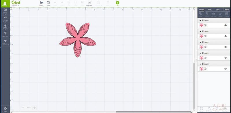 3: Copy and Paste Flower 5 Times You will need multiple versions of your flower in several sizes