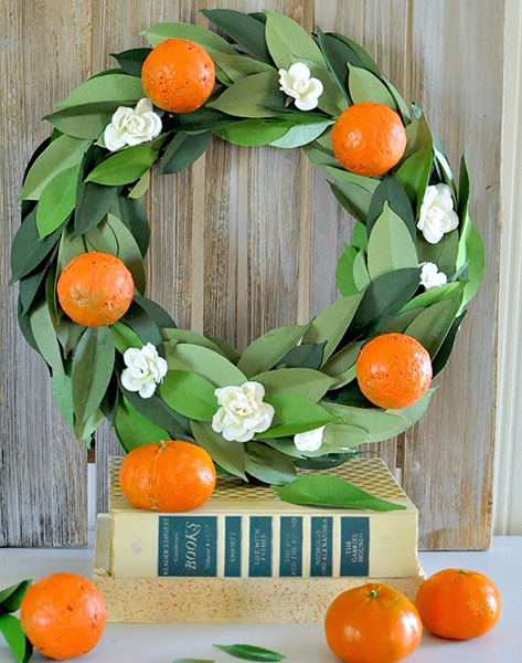 This Faux Orange Wreath Is Everything For Spring Flower & Orange Wreath