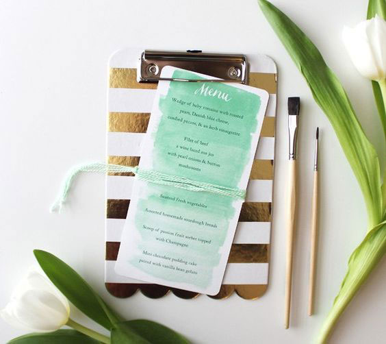Cuttable Wedding Ideas For The Ultimate DIY Bride Watercolor menus