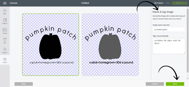 Removing the Background on an Imported Image Upload your own image to Design Space