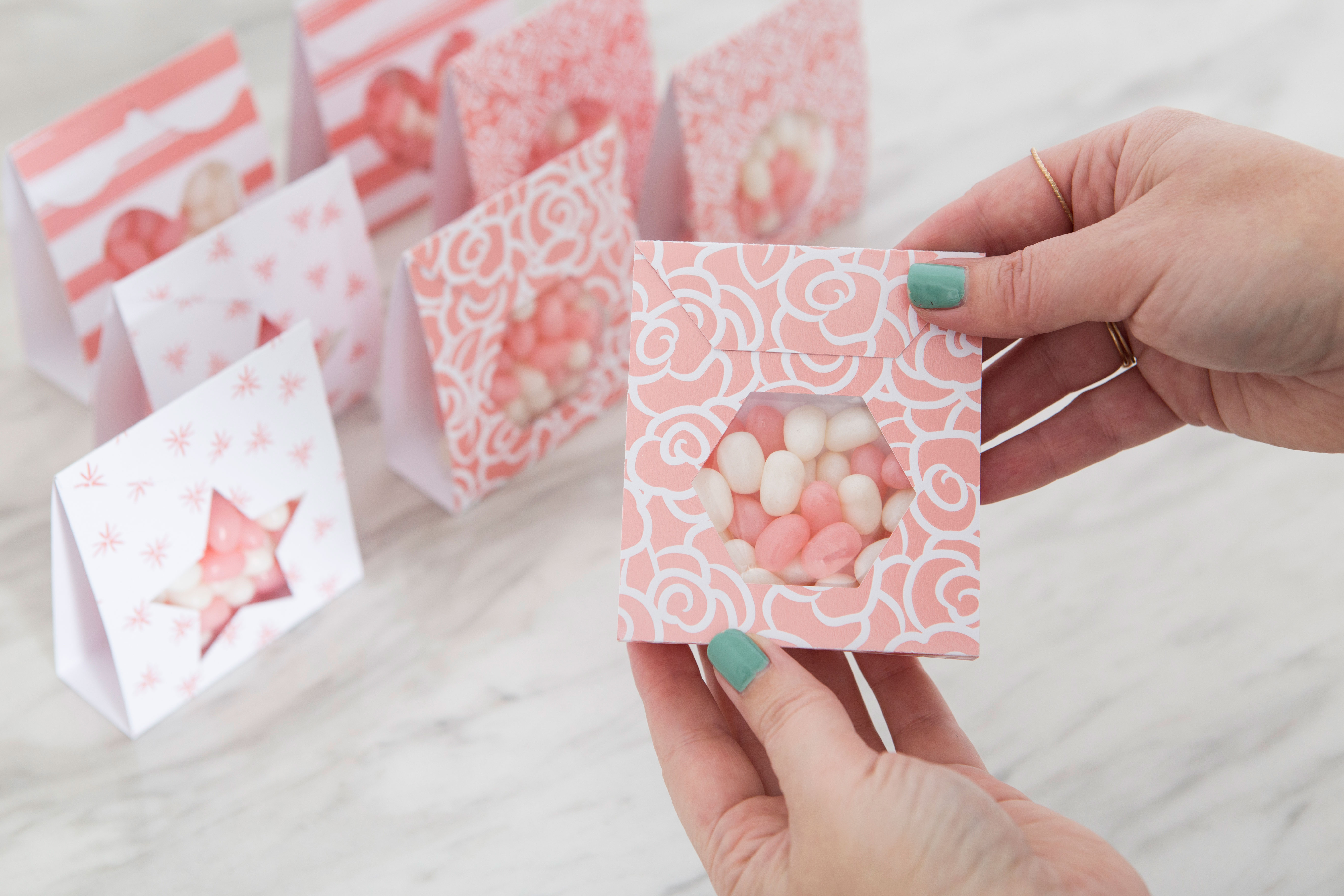 DIY Candy Pouch Favors Using Cricut Deluxe Paper Finished candy pouches