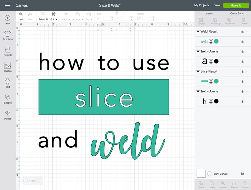 How to Use Slice and Weld in Design Space Cricut