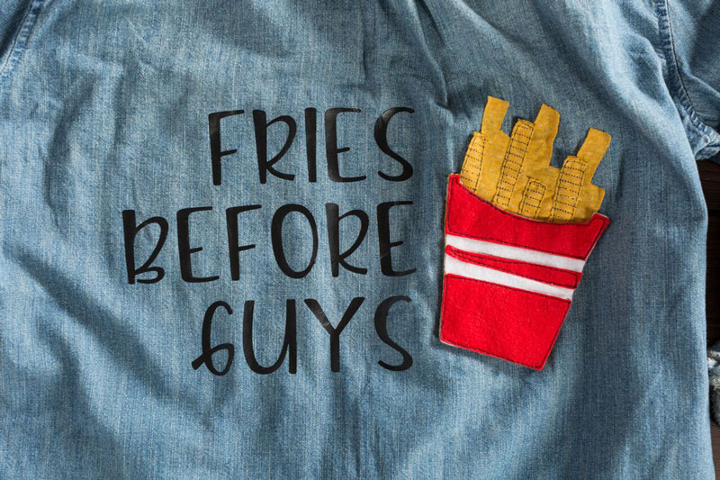 DIY Projects That Repurpose Your Ex’s Stuff Make Galentine’s Day Even Better Fries before guys shirt