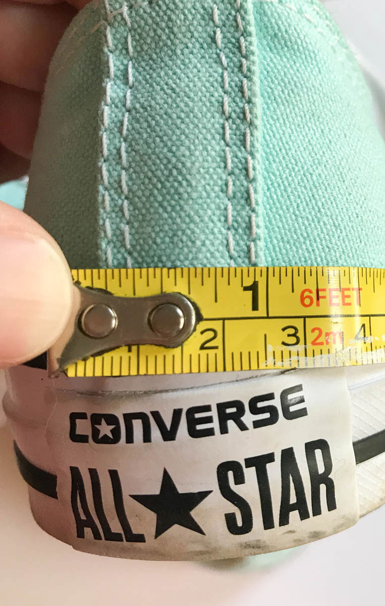 1: Measure Shoes Measure the spaces on your shoes