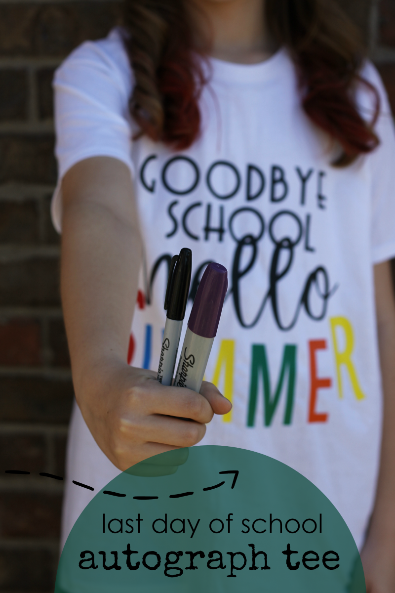 your name's Customised school leavers t-shirt, last day autographs cute design