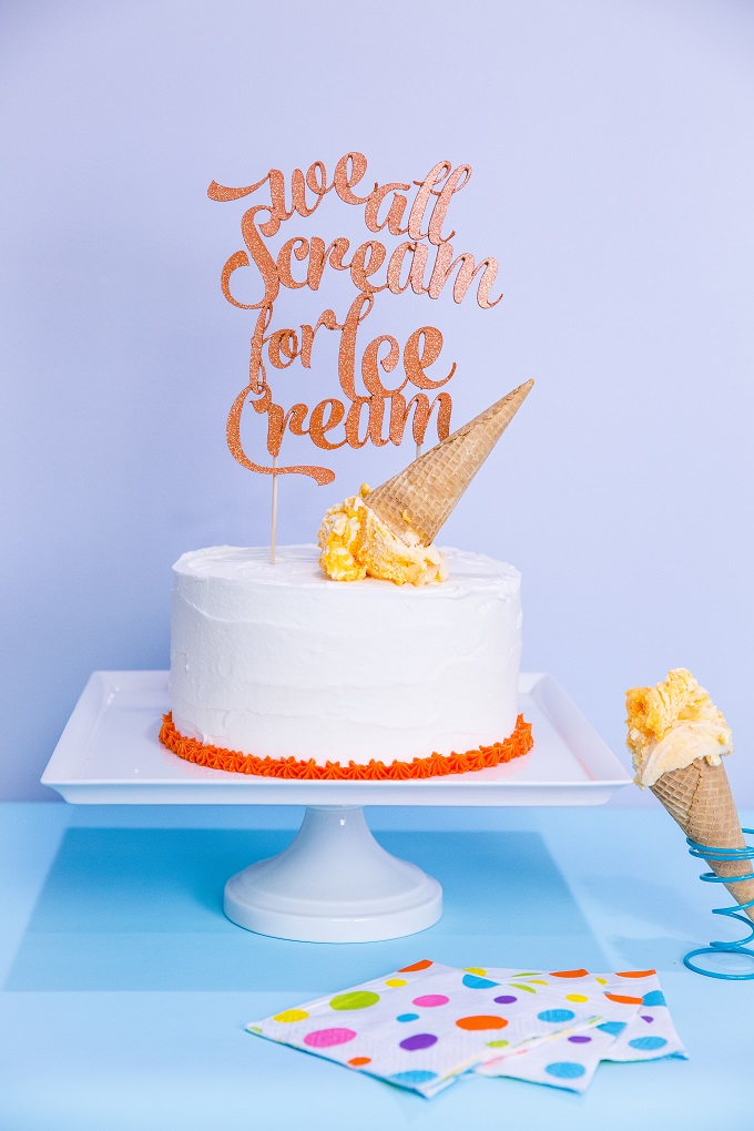 Use the Knife Blade for This We All Scream For Ice Cream Cake Topper We All Scream for Ice Cream Topper