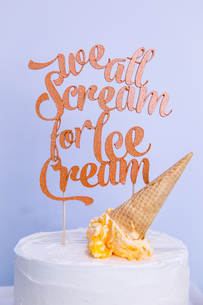 Use the Knife Blade for This We All Scream For Ice Cream Cake Topper July 4th Cake Topper