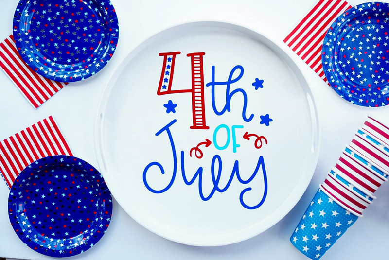 Patriotic Party Tray With Vinyl Patriotic Party Tray With Vinyl