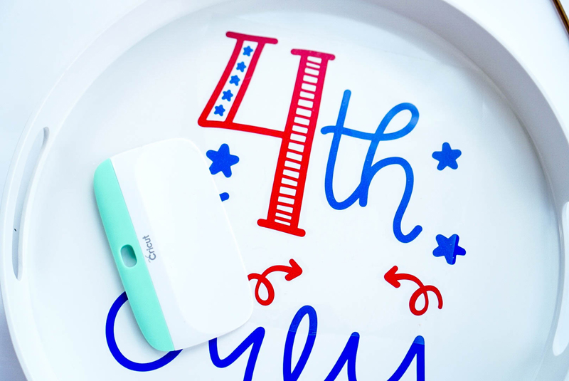 Fourth of July Backyard Pool Party Essentials Patriotic Party Tray With Vinyl