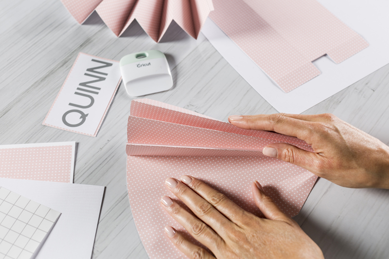 2: Assemble: Fold Your Pink Pieces Embellished Folder Tutorial