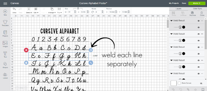 How to Create Projects Larger Than 12×24″: Giant Alphabet Sign Create your design for the giant alphabet sign