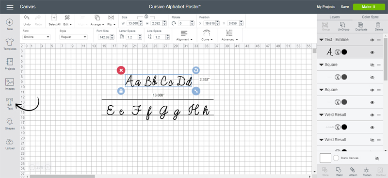 How to Create Projects Larger Than 12×24″: Giant Alphabet Sign Create your design for the giant alphabet sign