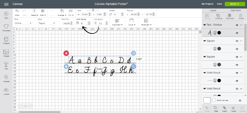 How to Create Projects Larger Than 12×24″: Giant Alphabet Sign Create your design for the giant alphabet sign