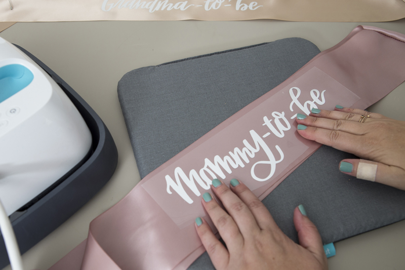 6: Add the Iron-on DIY-To-Be-Baby-Shower-Sashes
