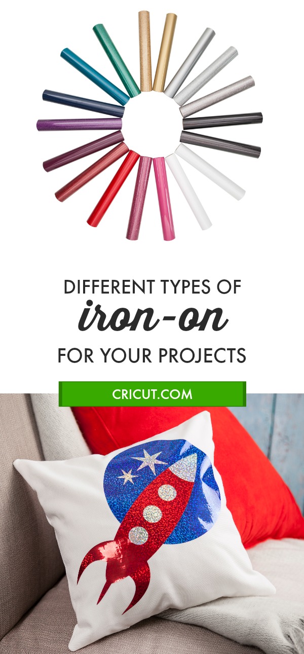 What to Know About Different Types of Cricut Iron-on Materials Learn about 6 different types of iron-on that you can use to take your craft project to the next level #Cricut #ironon #htv #heattransfervinyl