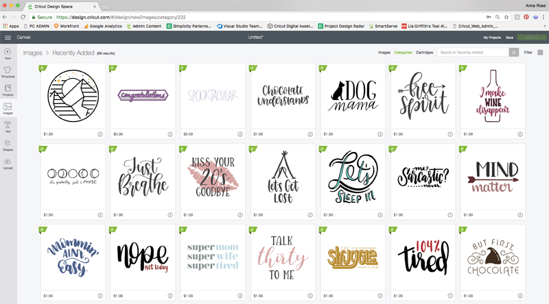 Finding Recently Added Images In Design Space Cricut