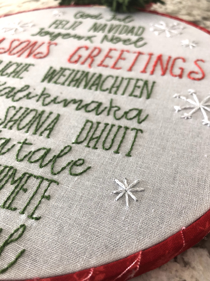 8 Weeks to DIY Holiday Décor: Week 5 – Holiday Phrase Embroidery Hoop DIY Holiday Phrases Embroidery Hoop