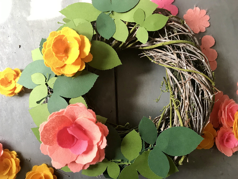 . DIY Spring Wreath with Felt Flowers