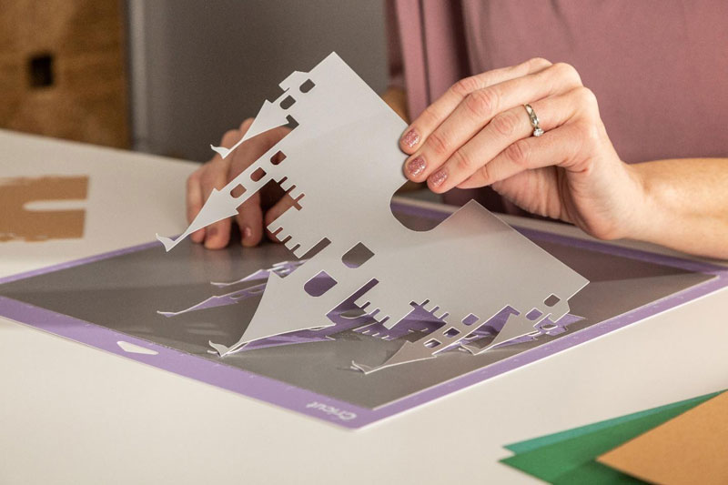 1: Open the Design Space File and Cut Out Elements Once Upon a Time Cake Topper and Storybook Forest Cake Ring