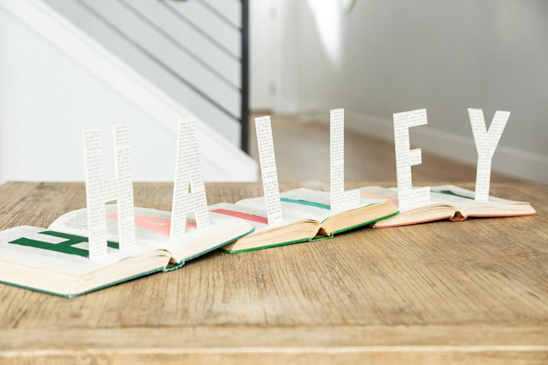 DIY Book Letters Name Display DIY Book Letters Name Display
