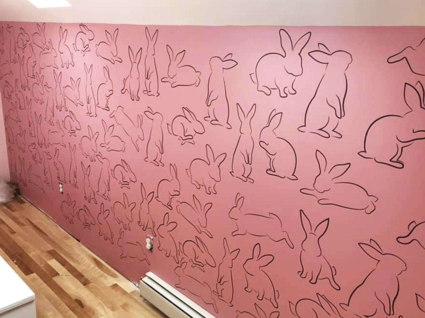 Children's room with vinyl bunny decals
